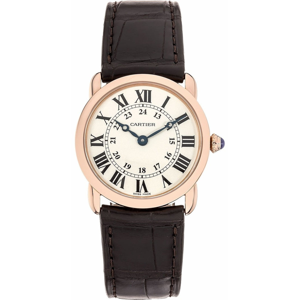 Cartier Women&#39;s W6800151 Ronde Louis Brown Leather Watch