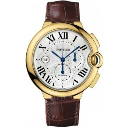 Cartier Men's W6920007 Ballon Bleu Chronograph Brown Leather Watch
