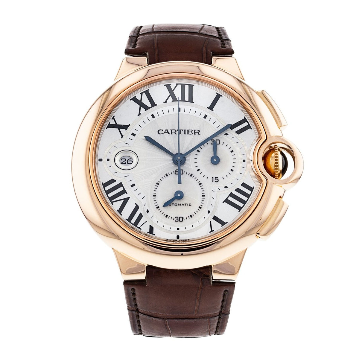 Cartier Men's W6920009 Ballon Bleu Chronograph Brown Leather Watch