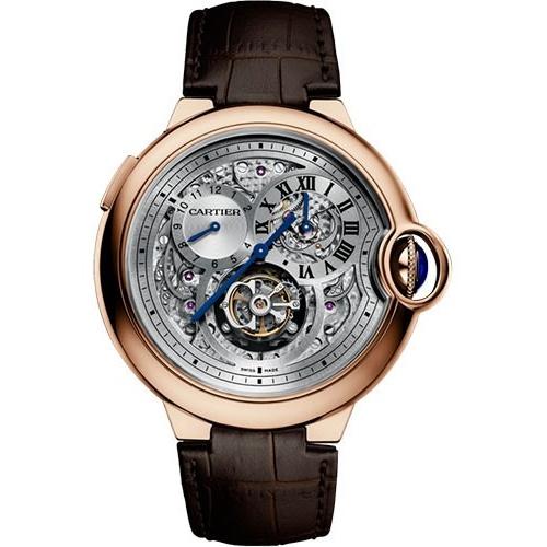 Cartier Men&#39;s W6920045 Ballon Bleu Brown Leather Watch