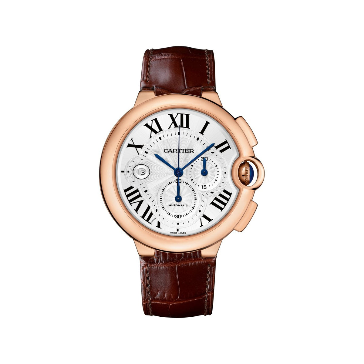 Cartier Men's W6920074 Ballon Bleu De Cartier Chronograph Brown Leather Watch