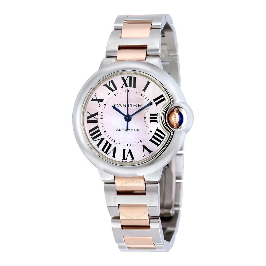 Cartier Women&#39;s W6920098 Ballon Bleu 18kt Rose Gold Automatic Two-Tone Stainless Steel Watch