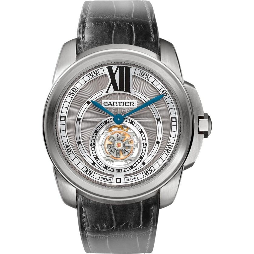Cartier Men's W7100003 Calibre De Cartier Black Leather Watch