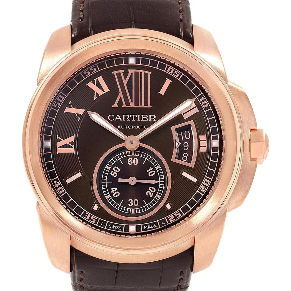Cartier Men's W7100007 Calibre De Cartier Brown Leather Watch