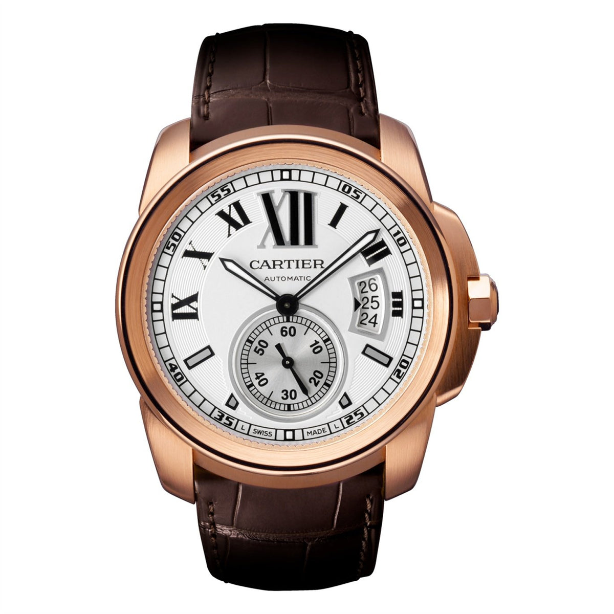 Cartier Men's W7100009 Calibre De Cartier Brown Leather Watch