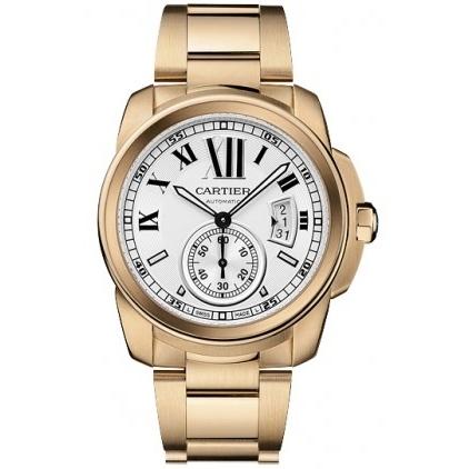 Cartier Men&#39;s W7100018 Calibre De Cartier Rose Gold-Tone Stainless Steel Watch