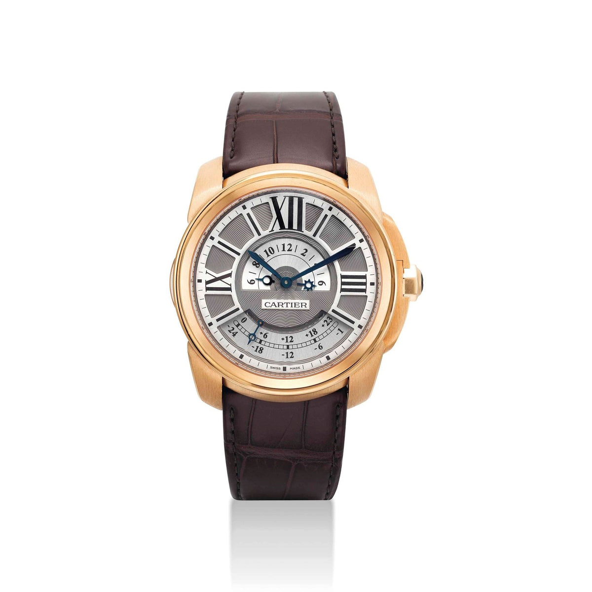Cartier Men&#39;s W7100025 Calibre de Cartier Chronograph Brown Leather Watch