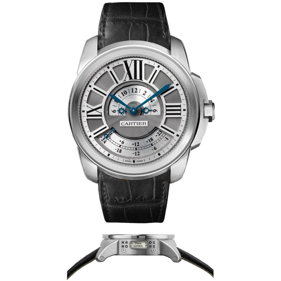 Cartier Men's W7100026 Calibre de Cartier Chronograph Black Leather Watch