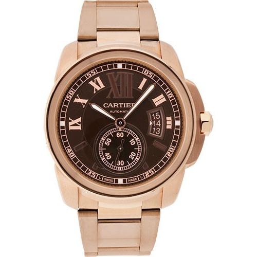 Cartier Men's W7100040 Calibre De Cartier Rose Gold-Tone Stainless Steel Watch