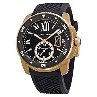Cartier Men's W7100052 Calibre De Cartier Black Rubber Watch