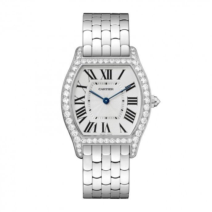 Cartier Women&#39;s WA501011 Tortue White Gold-Tone Stainless Steel Watch