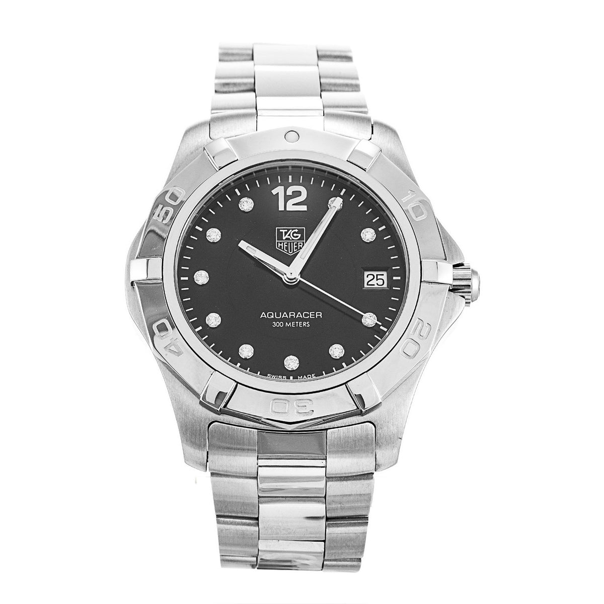 Tag Heuer Women&#39;s WAF111C.BA0810 Aquaracer Diamond Stainless Steel Watch