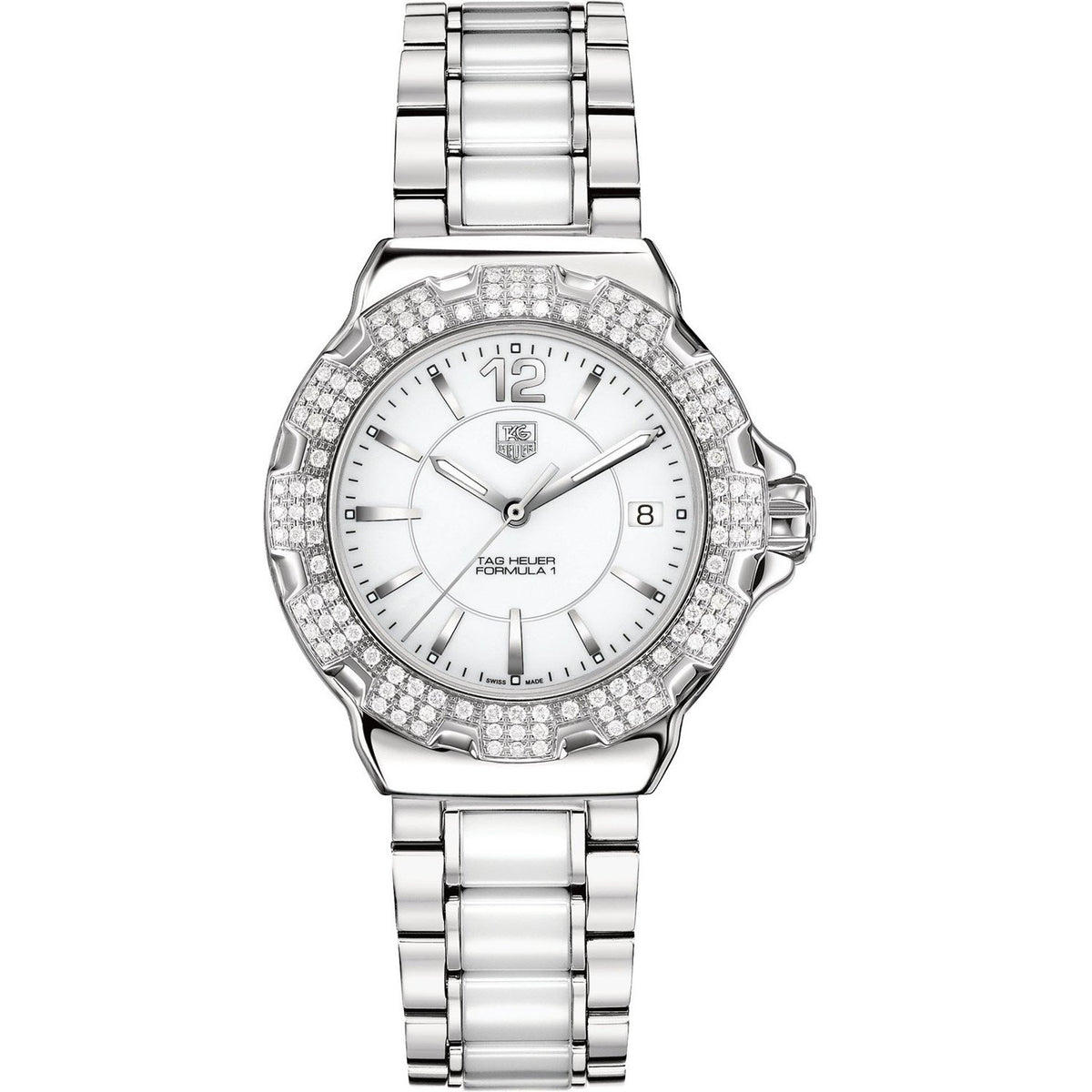 Tag Heuer Women&#39;s WAH1218.BA0861 Formula 1 Diamond Two-Tone Stainless Steel and Ceramic Watch