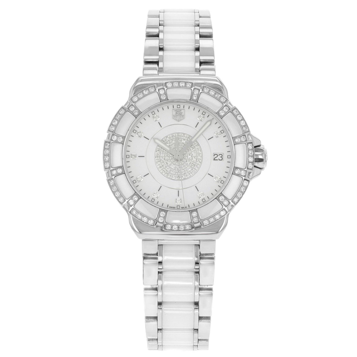 Tag Heuer Women&#39;s WAH121D.BA0861 Formula 1 Diamond Automatic Two-Tone Stainless Steel and Ceramic Watch