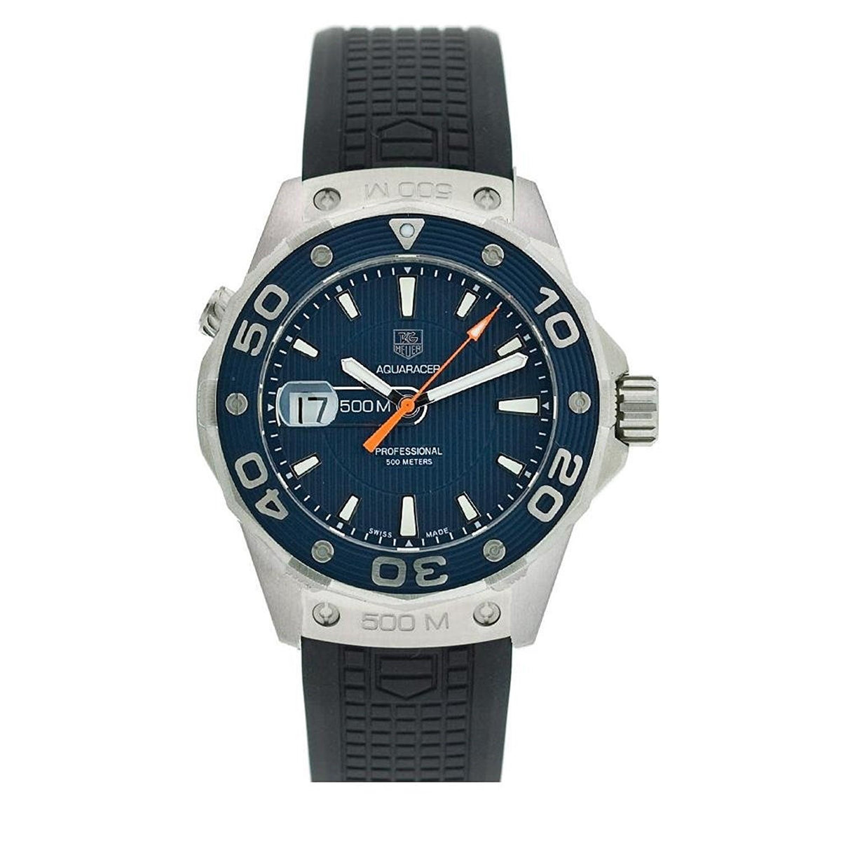 Tag Heuer Men&#39;s WAJ1112.FT6015 Aquaracer Automatic Black Rubber Watch