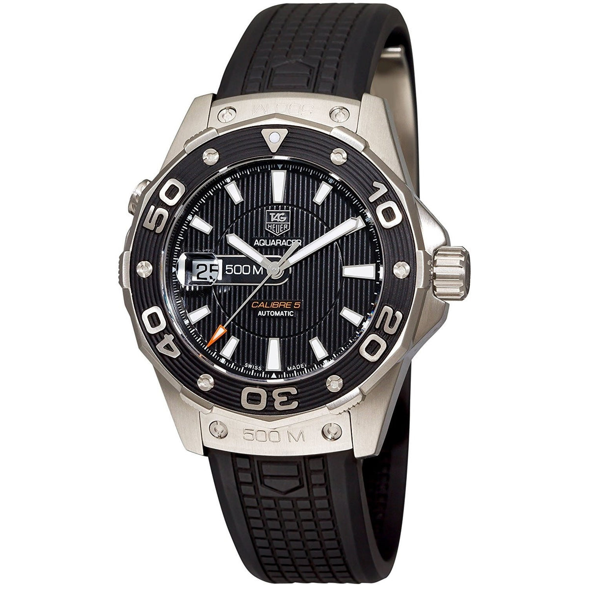 Tag Heuer Men&#39;s WAJ2110.FT6015 Aquaracer Automatic Black Rubber Watch