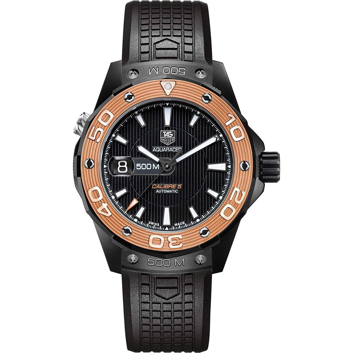 Tag Heuer Men&#39;s WAJ2182.FT6015 Aquaracer Black Rubber Watch