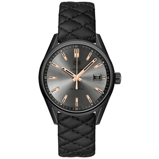 Tag Heuer Women's WAR1113.FC6392 Carrera Black Quilted Leather Watch