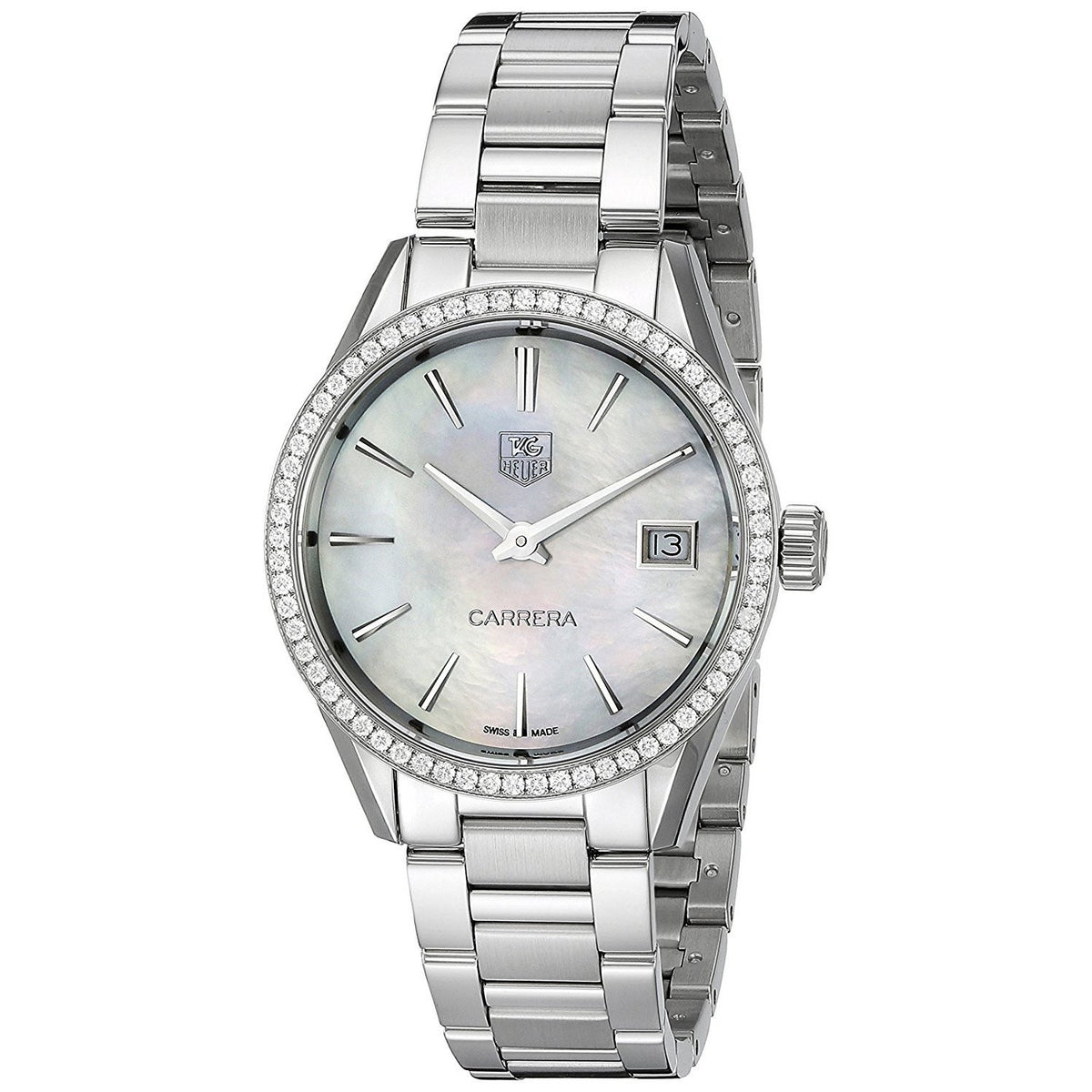 Tag Heuer Women&#39;s WAR1315.BA0778 Carrera Diamond Stainless Steel Watch