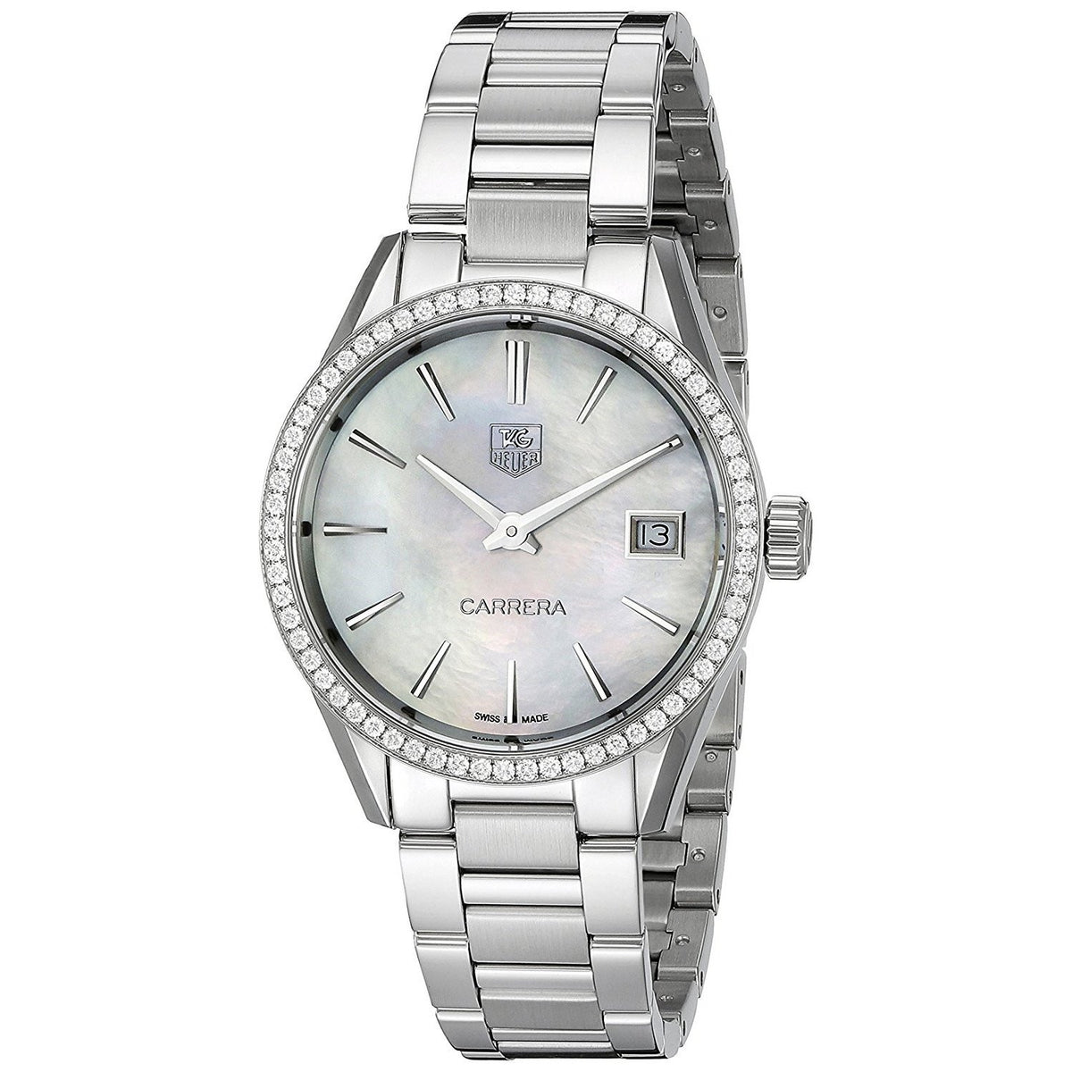 Tag Heuer Women&#39;s WAR1315.BA0778 Carrera Diamond Stainless Steel Watch
