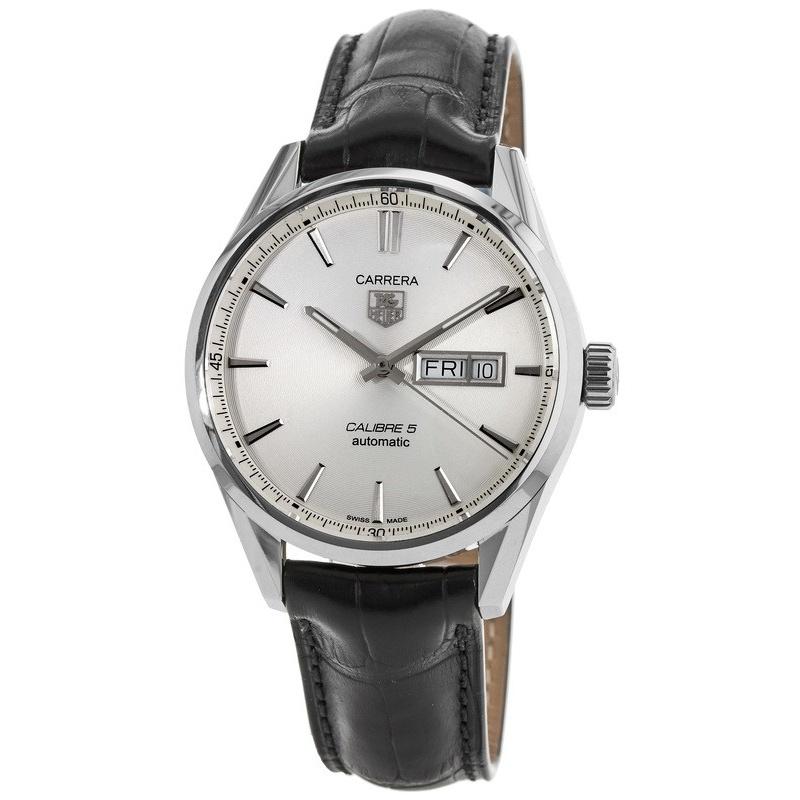 Tag Heuer Men&#39;s WAR201B.FC6266 Carrera Automatic Black Leather Watch