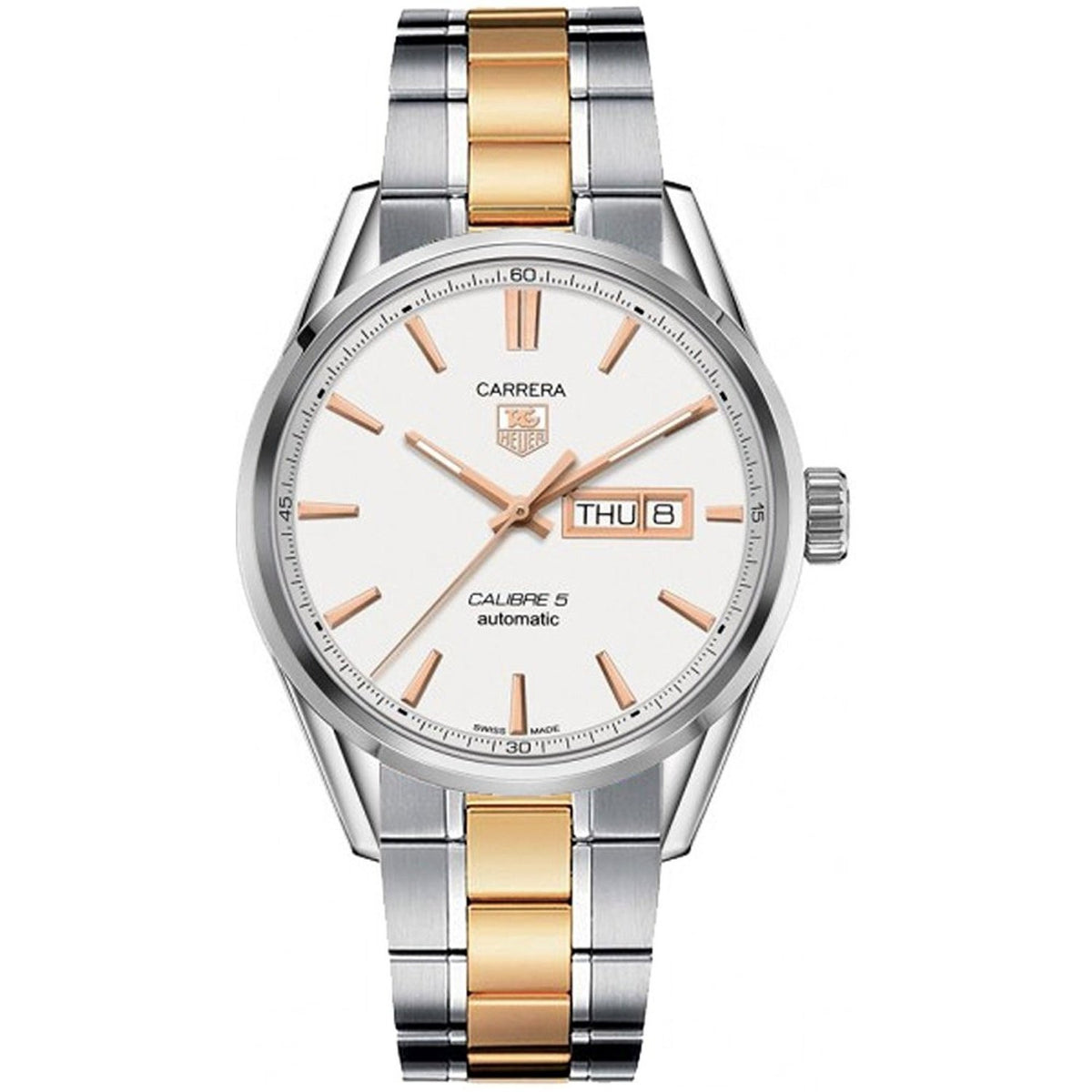 Tag Heuer Men&#39;s WAR201D.BD0789 Carrera 18kt Rose Gold Automatic Two-Tone Stainless Steel Watch