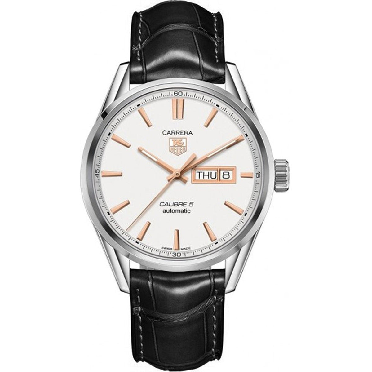 Tag Heuer Men&#39;s WAR201D.FC6266 Carrera Automatic Black Leather Watch
