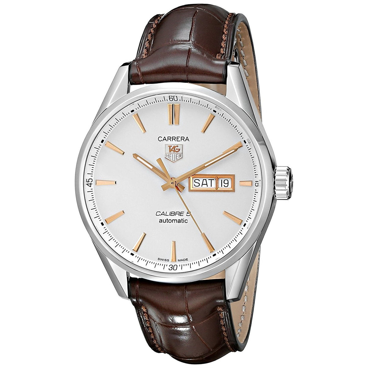 Tag Heuer Men&#39;s WAR201D.FC6291 Carrera Brown Leather Watch