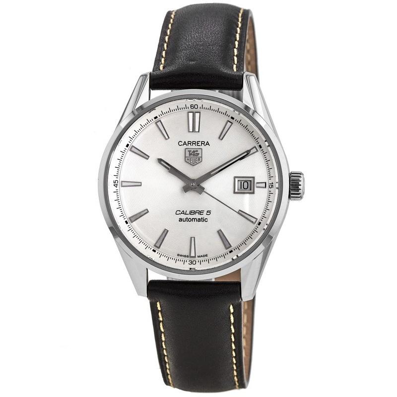 Tag Heuer Men&#39;s WAR211B.FC6202 Carrera Black Leather Watch