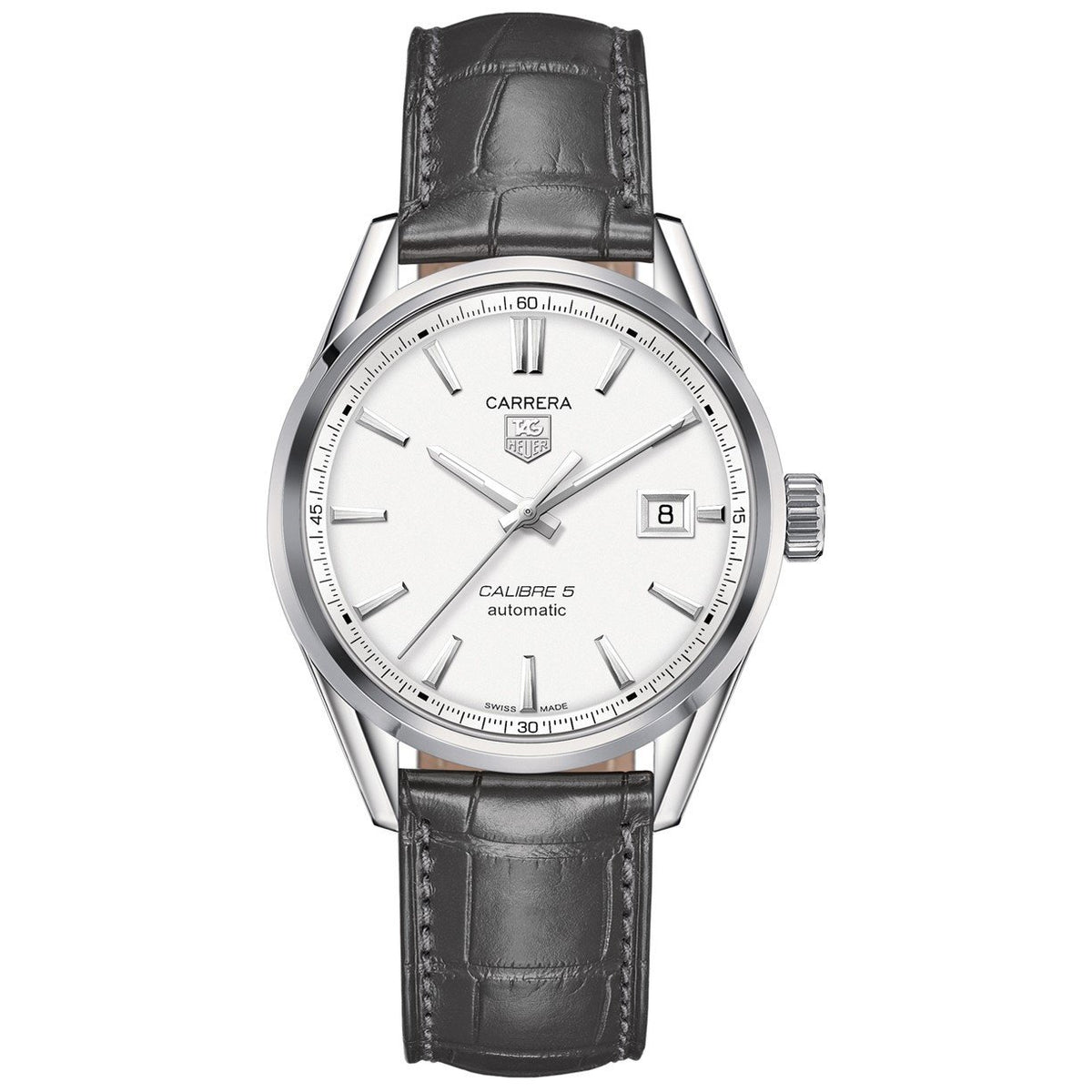 Tag Heuer Men&#39;s WAR211B.FC6336 Carrera Automatic Grey Alligator Leather Watch