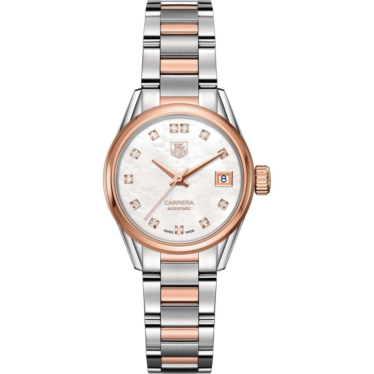 Tag Heuer Women&#39;s WAR2452.BD0777 Carrera 18kt Rose Gold Automatic Two-Tone Stainless Steel and Gold Watch
