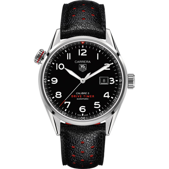 Tag Heuer Men's WAR2A10.FC6337 Carrera Black Leather Watch