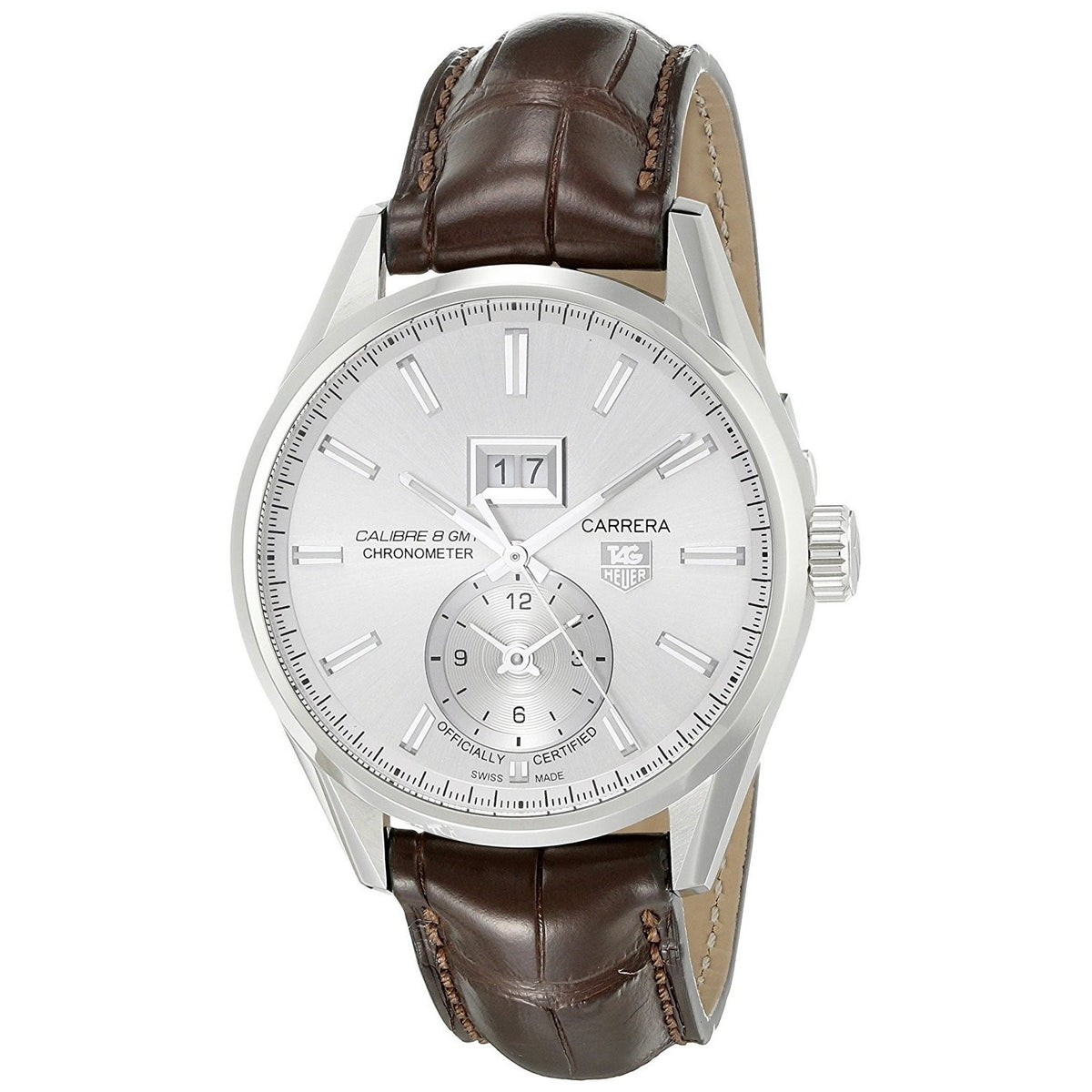 Tag Heuer Men&#39;s WAR5011.FC6291 Carrera GMT Chronometer Automatic Brown Leather Watch