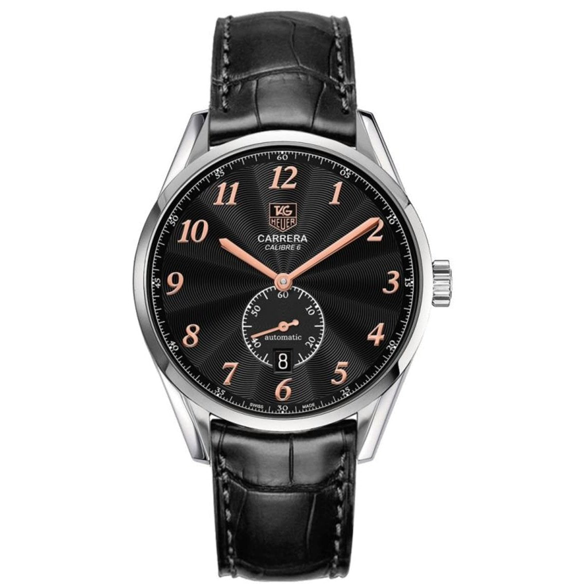 Tag Heuer Men&#39;s WAS2114.FC6180 Carrera Heritage Black Leather Watch