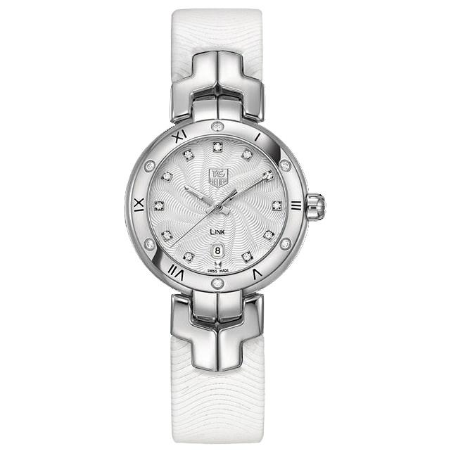 Tag Heuer Women&#39;s WAT1413.FC6316 Link White Leather Watch