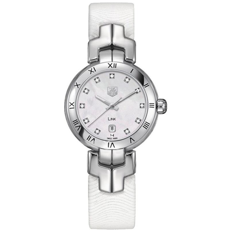 Tag Heuer Women&#39;s WAT1417.FC6316 Link White Leather Watch