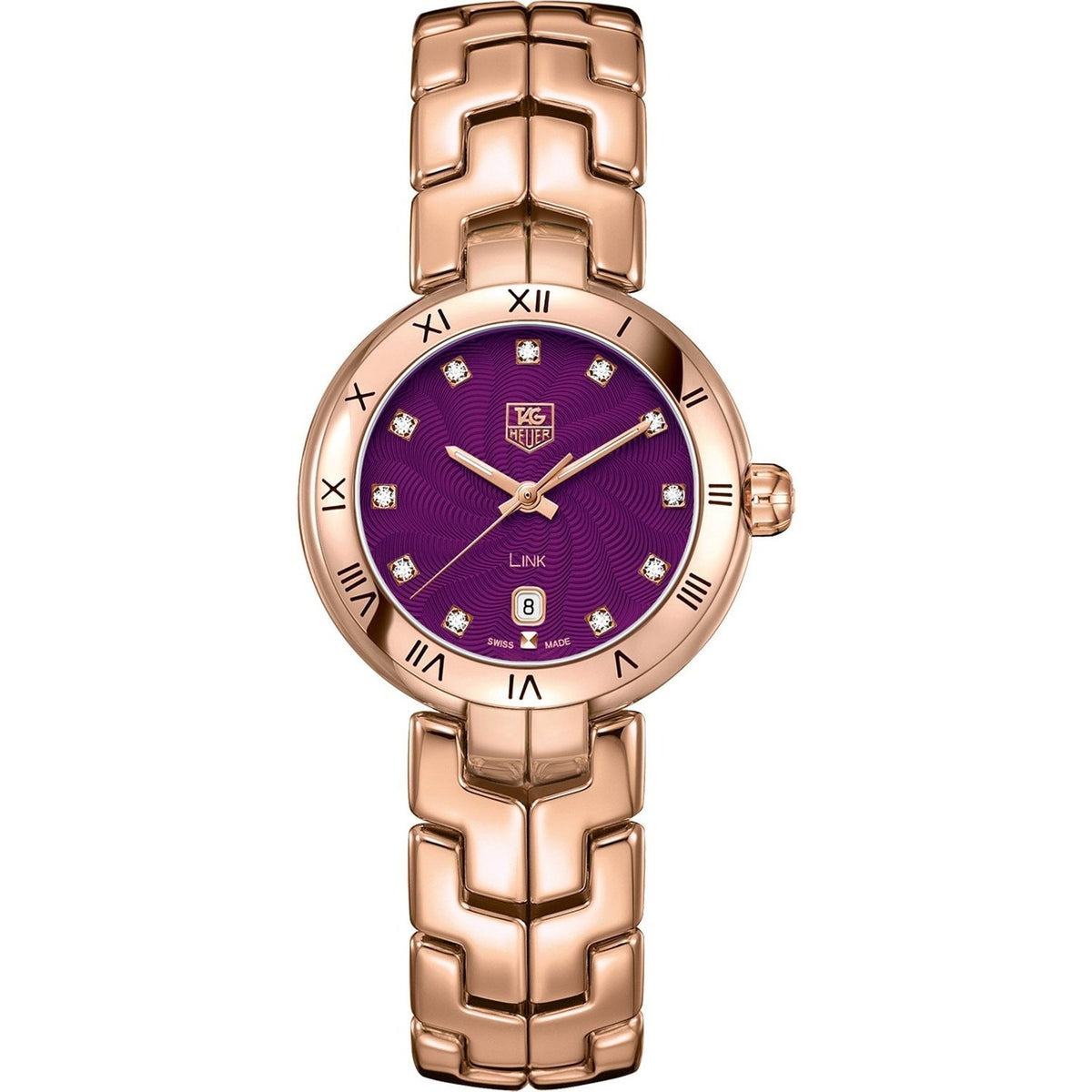 Tag Heuer Women&#39;s WAT1440.BG0959 Link Diamond Rose-Tone Stainless Steel Watch