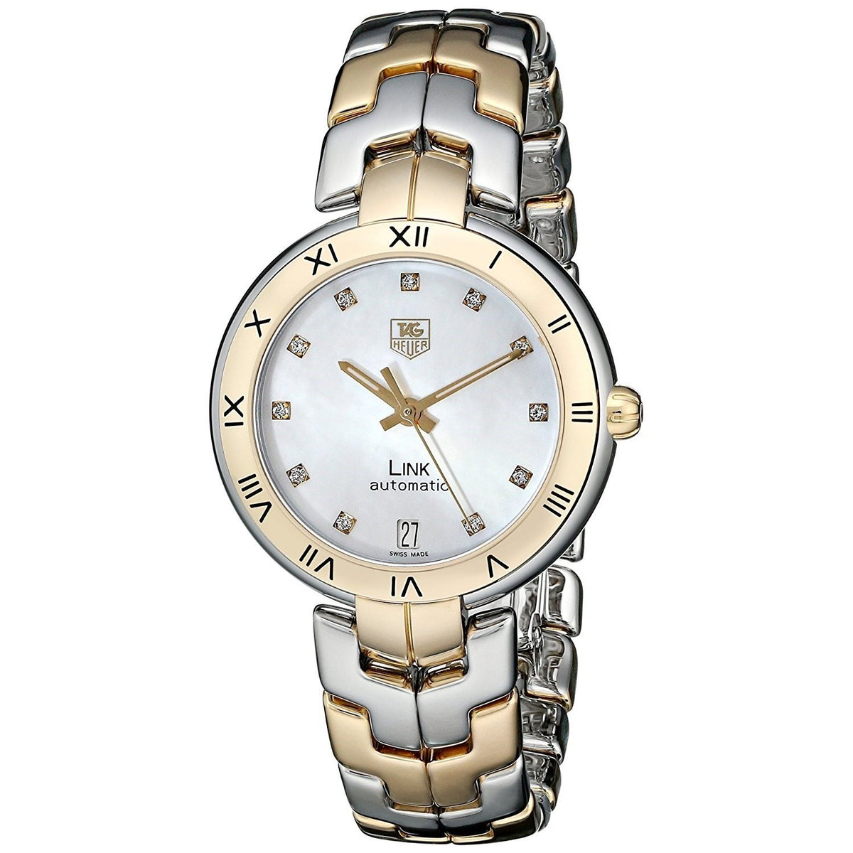 Tag Heuer Women&#39;s WAT2351.BB0957 Link 18kt Yellow Gold Diamond Automatic Two-Tone Stainless Steel Watch