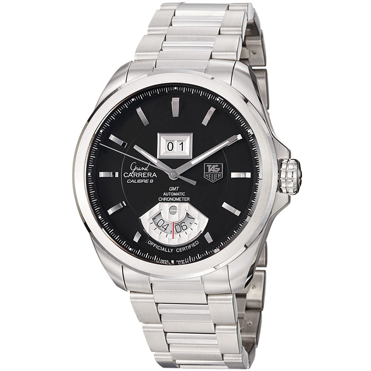 Tag Heuer Men&#39;s WAV5111.BA0901 Grand Carrera GMT ChronoMeter Automatic Stainless Steel Watch