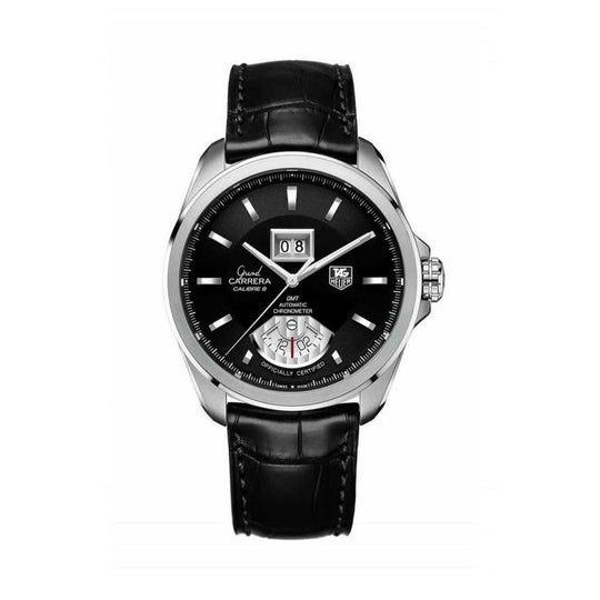Tag Heuer Men's WAV5111.FC6225 Grand Carrera GMT ChronoMeter Automatic Black Leather Watch