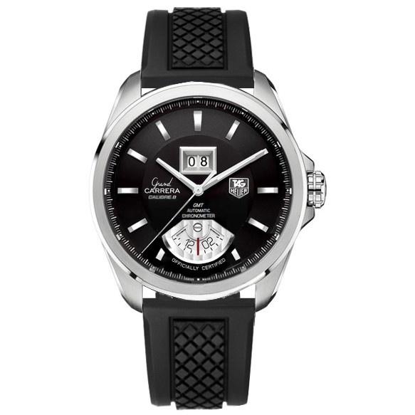 Tag Heuer Men&#39;s WAV5111.FT6021 Grand Carrera Chronograph Black Rubber Watch