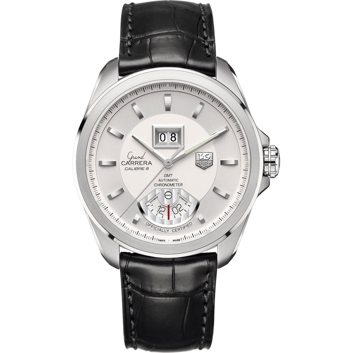 Tag Heuer Men&#39;s WAV5112.FC6225 Grand Carrera Automatic Black Leather Watch