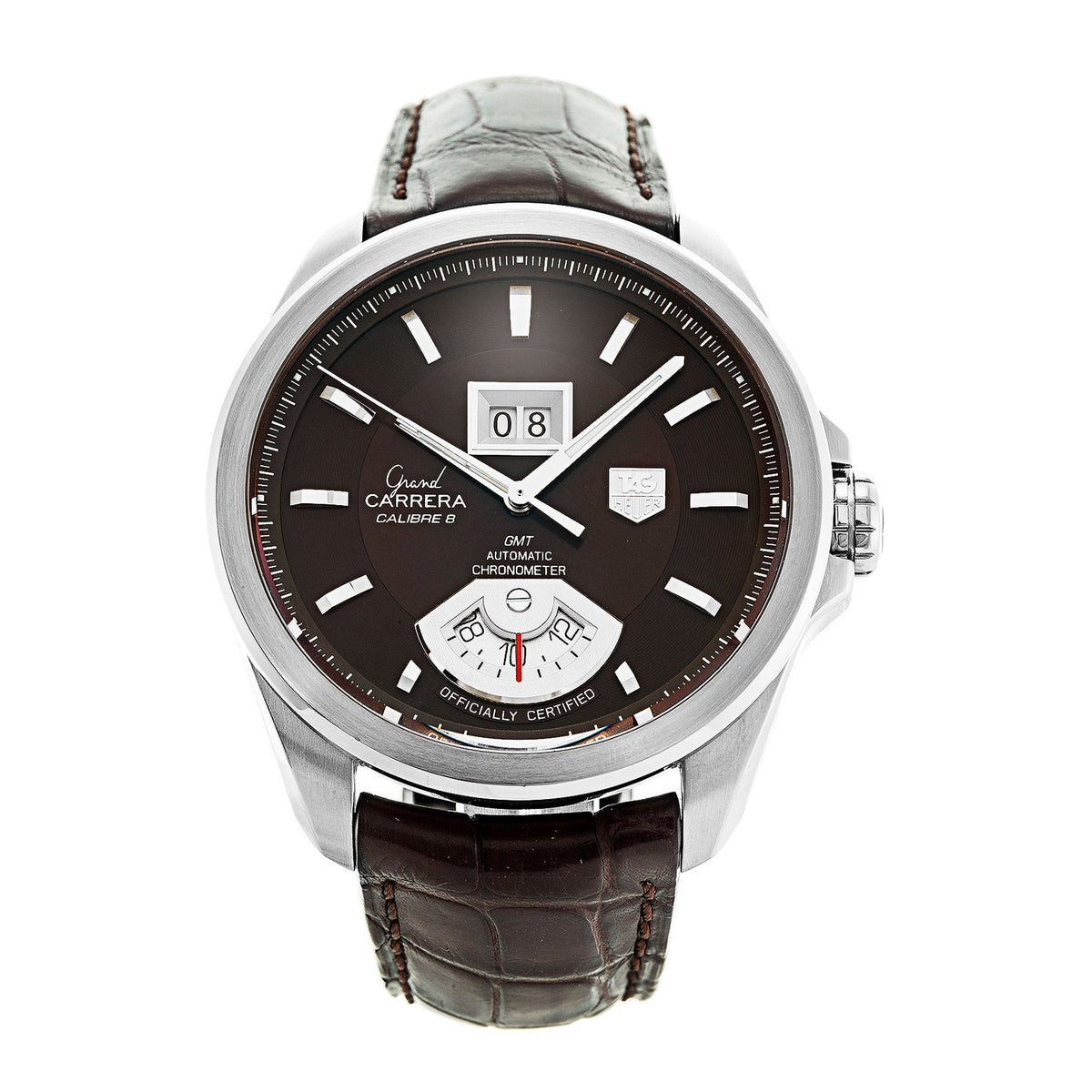 Tag Heuer Men&#39;s WAV5113.FC6225 Grand Carrera Brown Leather Watch