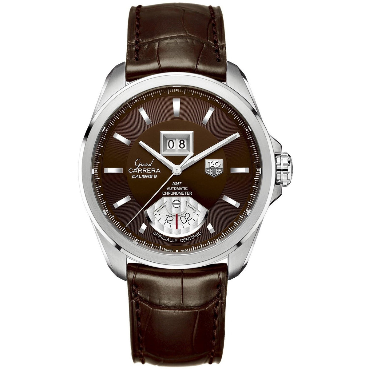 Tag Heuer Men&#39;s WAV5113.FC6231 Grand Carrera GMT Automatic Brown Leather Watch