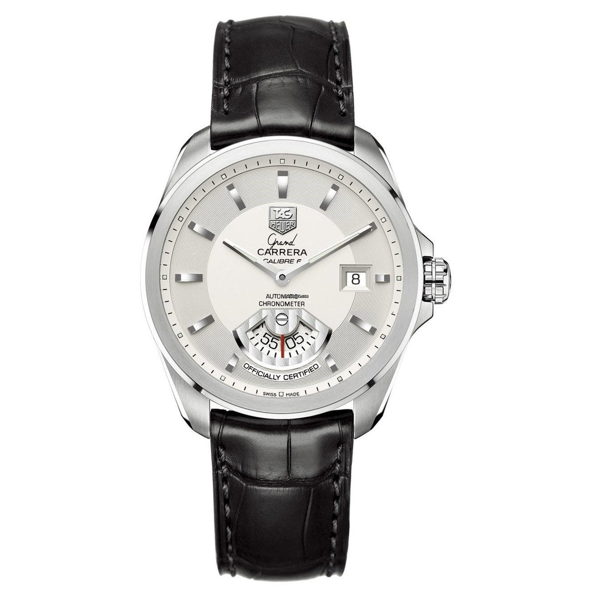 Tag Heuer Men&#39;s WAV511B.FC6224 Grand Carrera Black Leather Watch