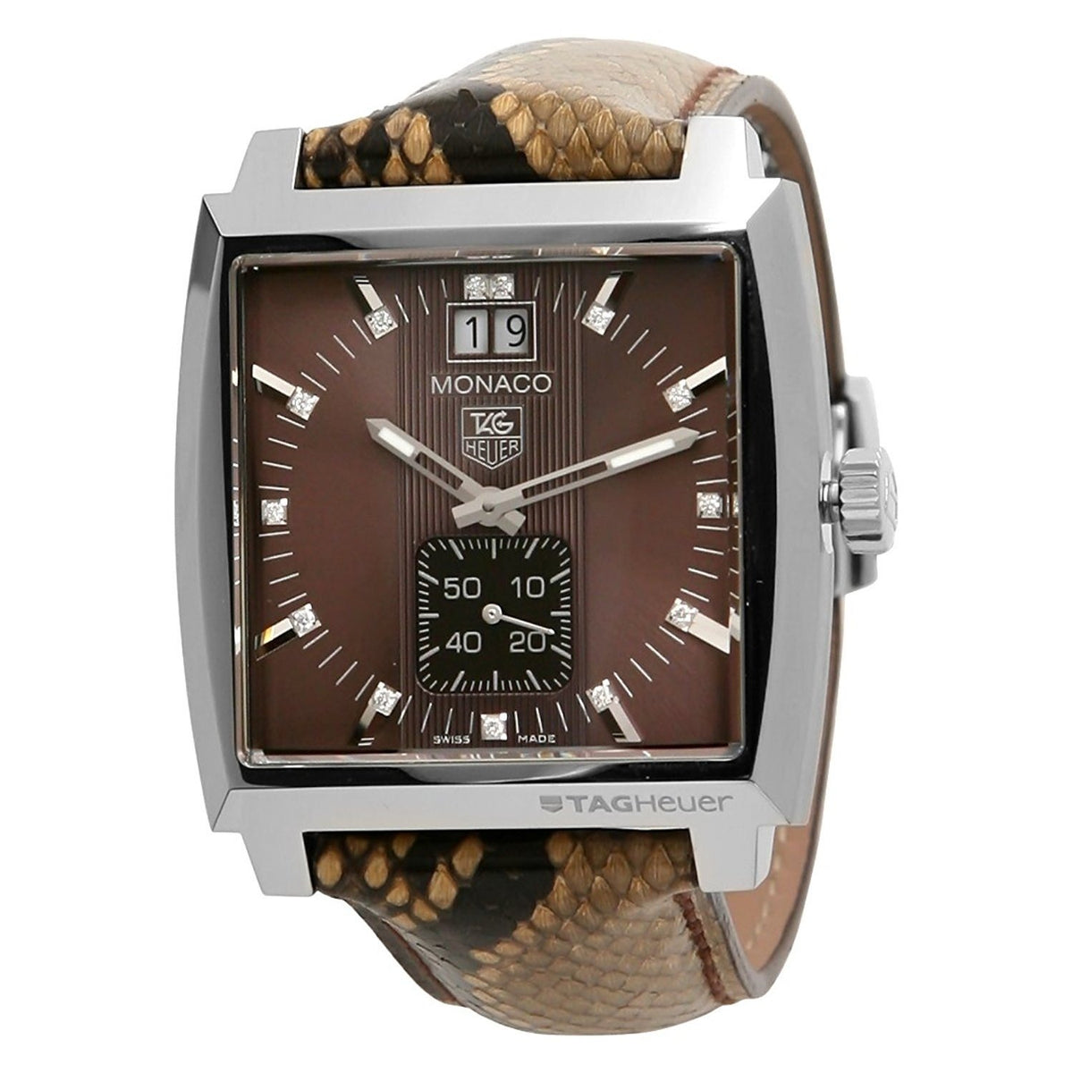 Tag Heuer Women&#39;s WAW1315.FC6217 Monaco Brown Python leather Watch