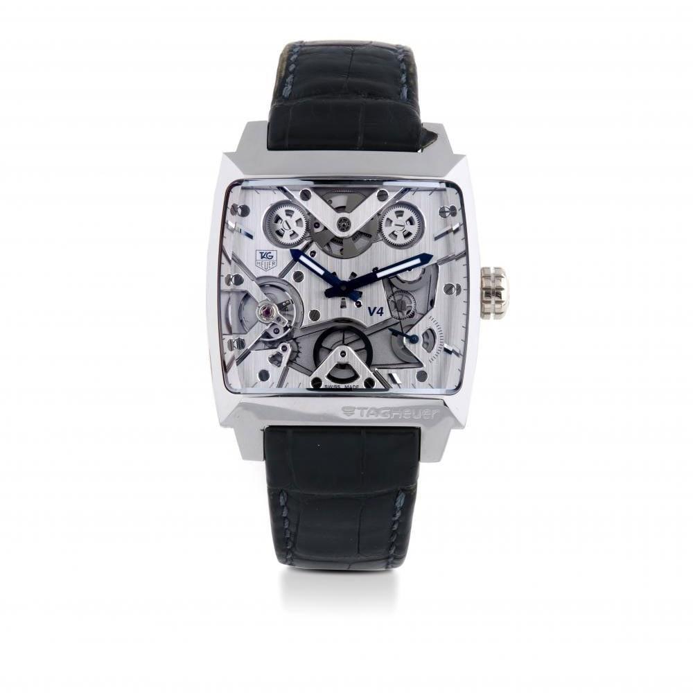 Tag Heuer Men's WAW2170.FC6261 Monaco Blue Leather Watch