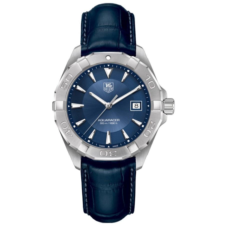 Tag Heuer Men&#39;s WAY1112.FC6292 Aquaracer Blue Leather Watch