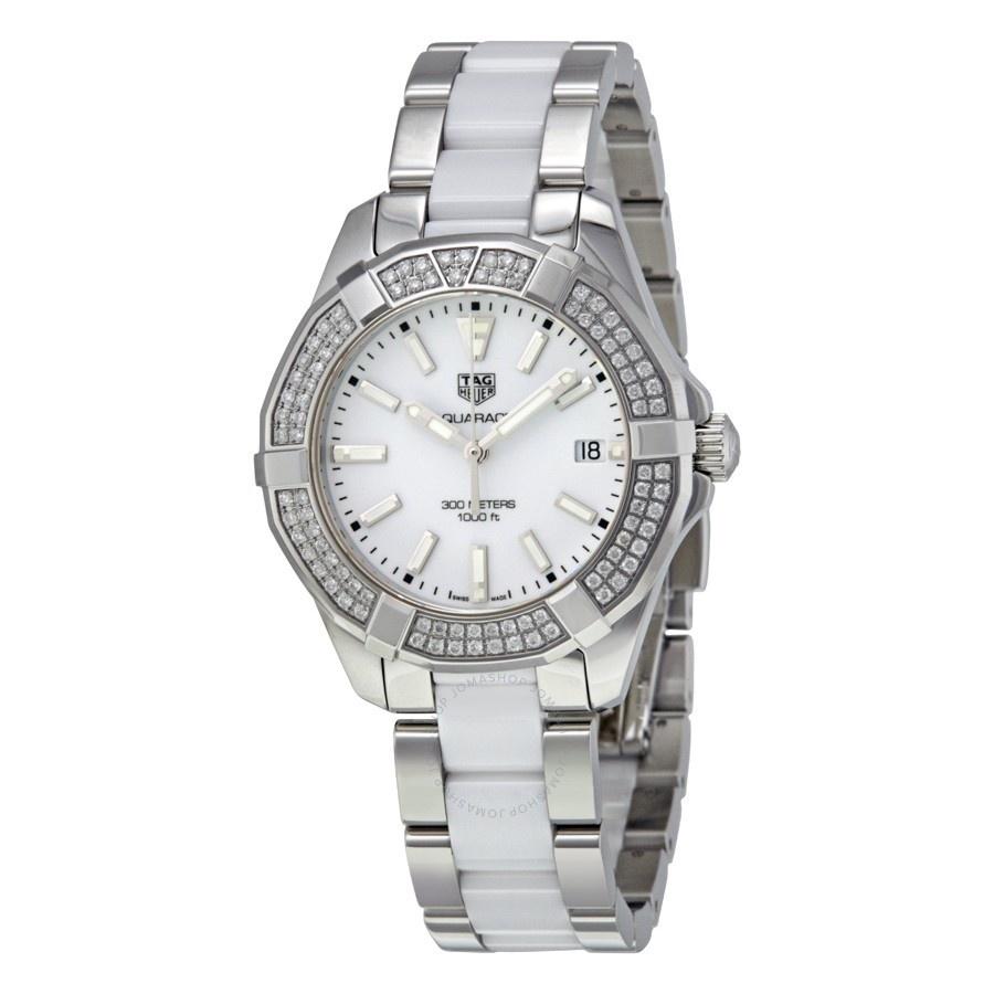 Tag Heuer Women's WAY131F.BA0914 Aquaracer Diamond Two-Tone Stainless steel and Ceramic Watch