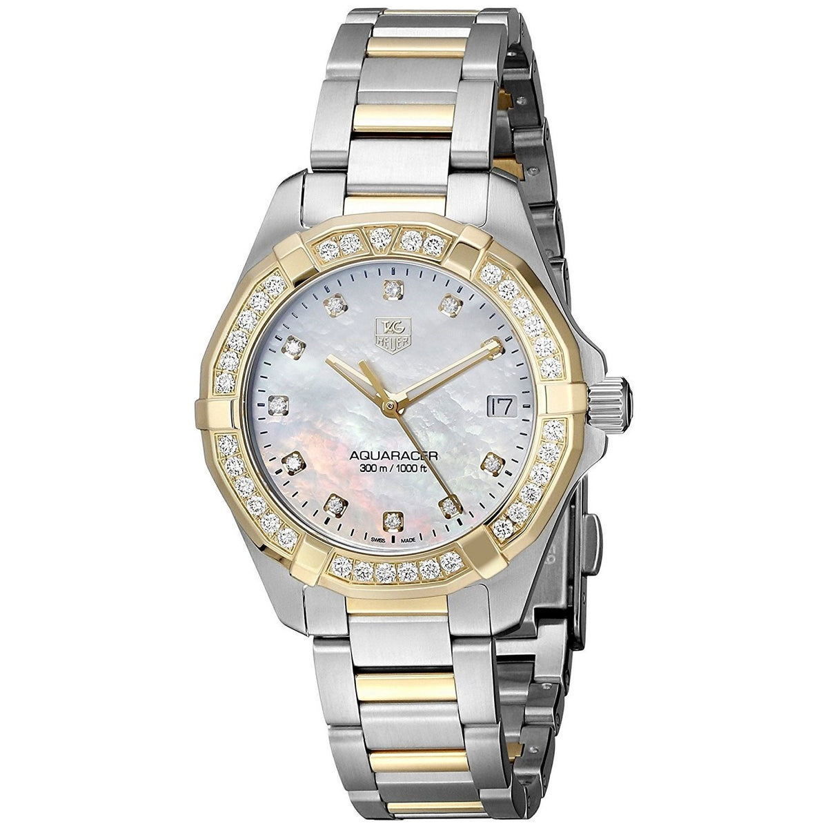 Tag Heuer Women&#39;s WAY1353.BD0917 Aquaracer Diamond Two-Tone Stainless Steel and Gold Watch